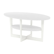 White Oval Coffee Table with Smooth Surface and Sturdy Construction  JAYA