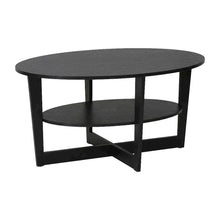 Round Walnut Coffee Table with Sturdy Wood Base and Smooth Finish