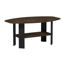Columbia Walnut Coffee Table with Black Legs and Simple Modern Design
