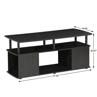 Black Utility Coffee Table with Open Storage and Sturdy Frame