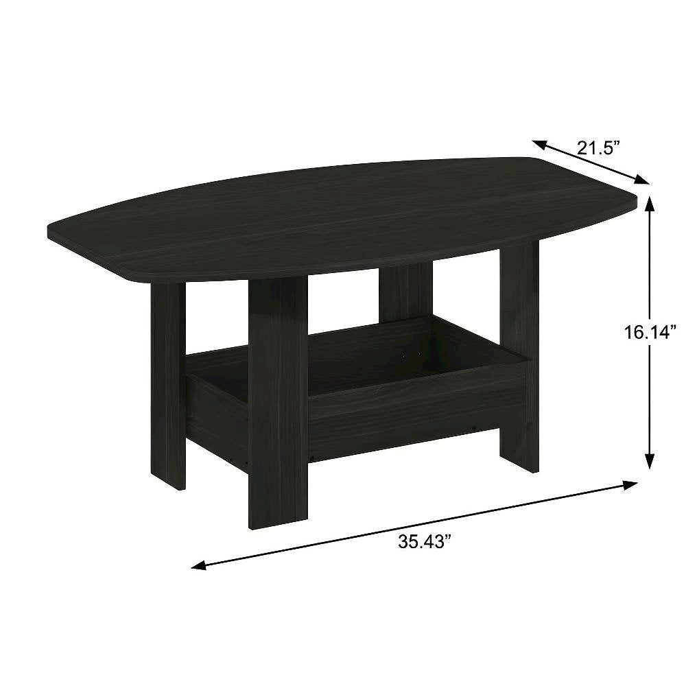Espresso Coffee Table with Storage Compartment and Simple Design for Living Room