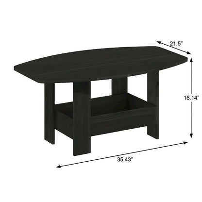 Espresso Coffee Table with Storage Compartment and Simple Design for Living Room