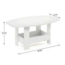 White Coffee Table with Storage Compartment and Sleek Modern Design