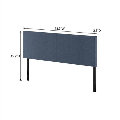 Blue Denim Upholstered King Headboard with Tufted Design for Bedroom
