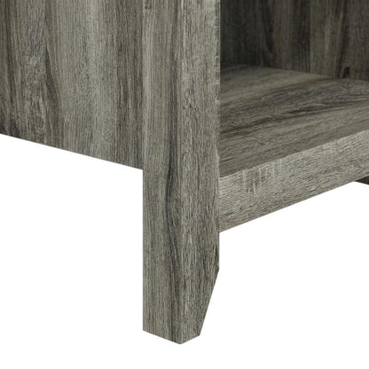 Wood TV stand, up to 65-inch TVs, spacious storage, modern French Oak Grey
