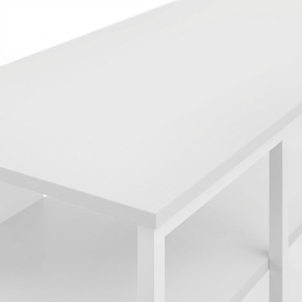 White Modern TV stand, up to 65-inch flat screens, metal, wood construction