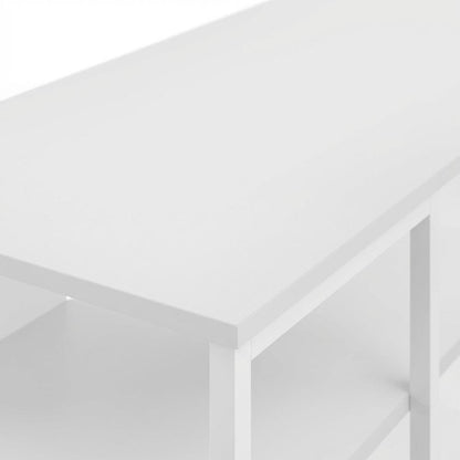 White Modern TV stand, up to 65-inch flat screens, metal, wood construction