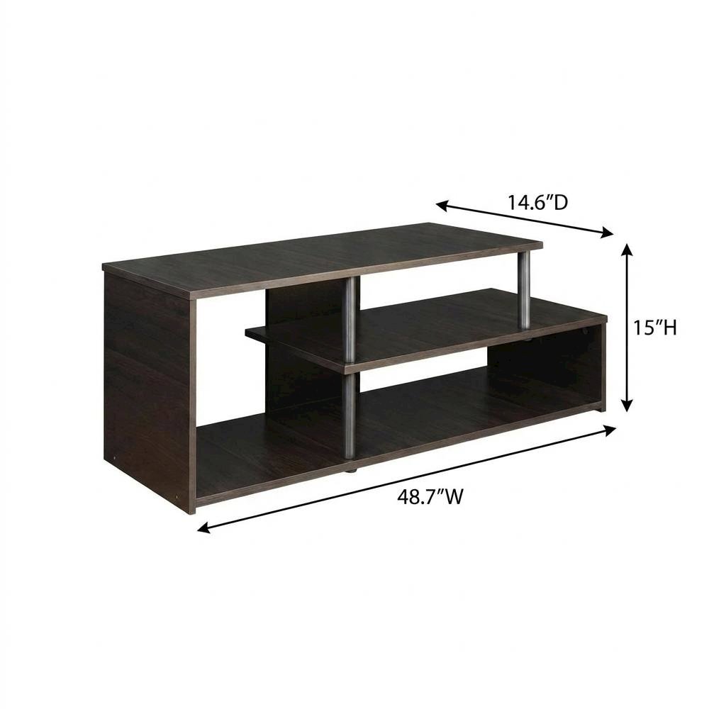 Espresso Low Rise TV Stand with Composite Wood Construction and Modern Design
