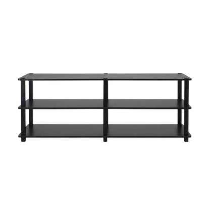 Espresso/Black 3-Tier TV Stand with Engineered Wood, No Tools Assembly