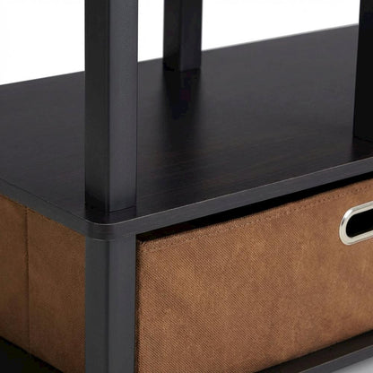 Large TV stand, up to 50-inch TV, storage bin, black composite wood