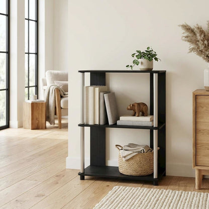 Wood Bookcase with Shelving for Storage and Display