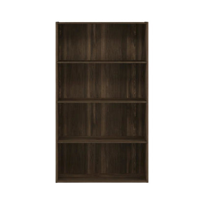 Wooden 4-Tier Open Shelf with Ample Storage in Walnut Finish