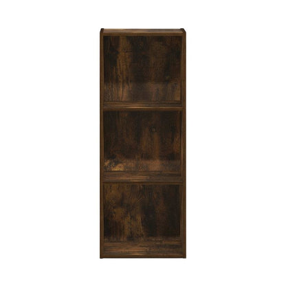 Wooden bookcase with open shelf design for versatile storage