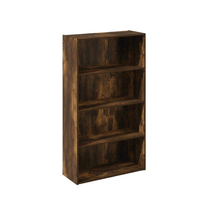 Wood Bookcase with Open Shelving for Living Room Storage