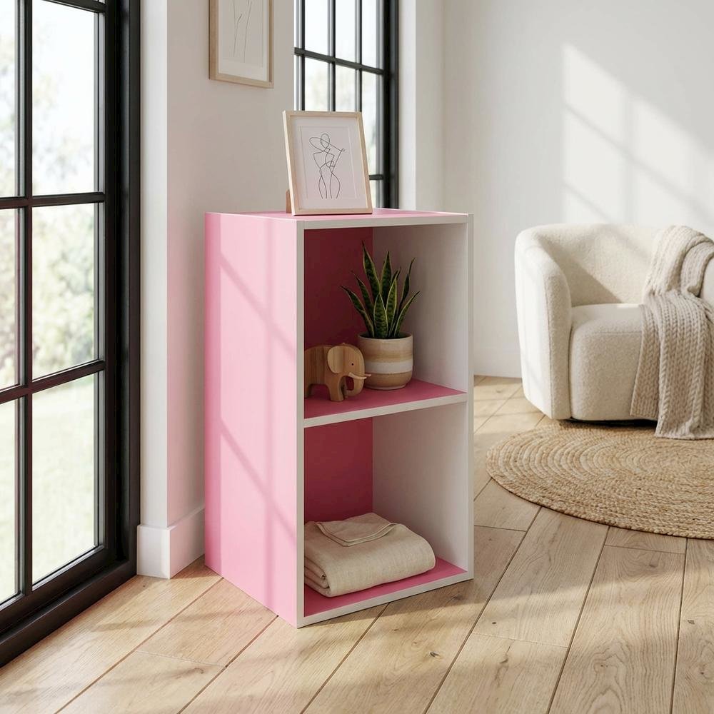 Wooden bookcase with open shelving for home storage