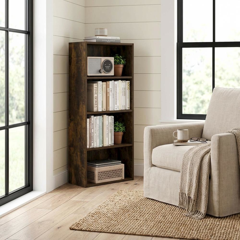 Wooden Bookcase with Shelves for Home Storage and Organization