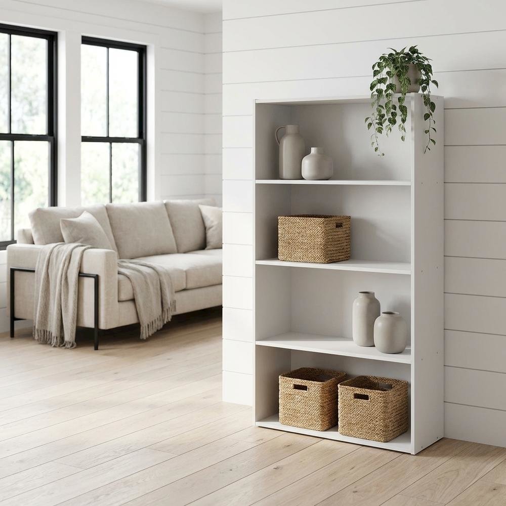 Wooden bookcase with minimalist design for contemporary living spaces