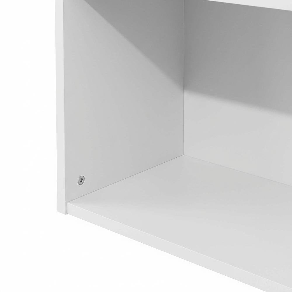Wooden bookcase with open shelves and modern design suitable for home or office