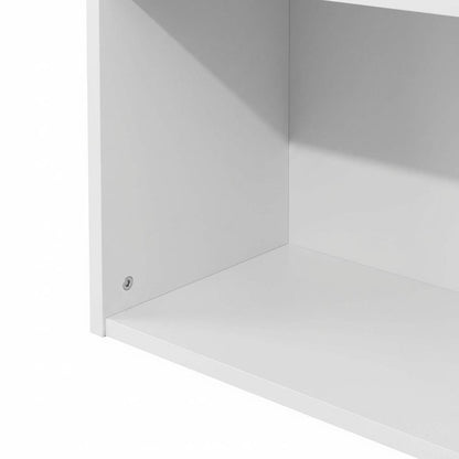 Wooden bookcase with open shelves and modern design suitable for home or office