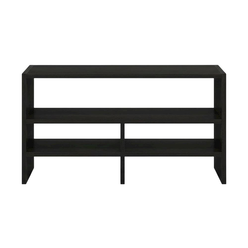 Espresso Desk Top Organizing Shelf with Sturdy Wood Construction
