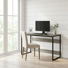 Modern French Oak Grey Study Desk With Sleek Workspace Design