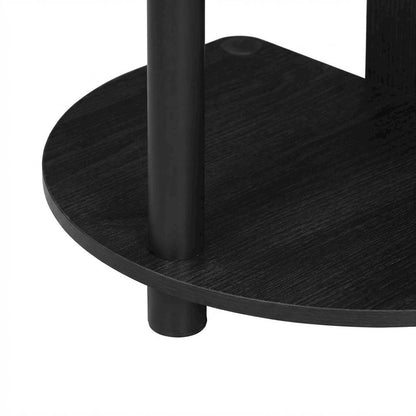 Compact Americano/Black Computer Desk With Shelves For Office Use