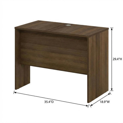 Modern Walnut 35-Inch Rectangular Desk Return For Executive Office Space