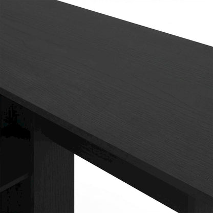 L-Shape Desk, Bookshelf, Americano Finish, Steel Tubes, Modern Workspace
