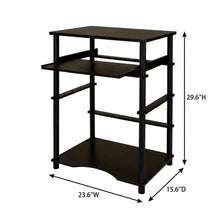 Espresso and Black Laptop Desk with Easy Assembly and Sturdy Build