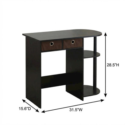 Espresso Computer Desk with Spacious Surface and Sturdy Frame for Workspace