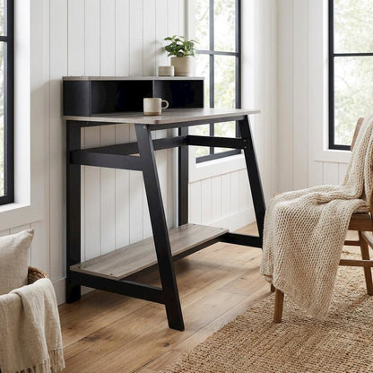 Black A Frame Computer Desk with Modern Style and Spacious Surface