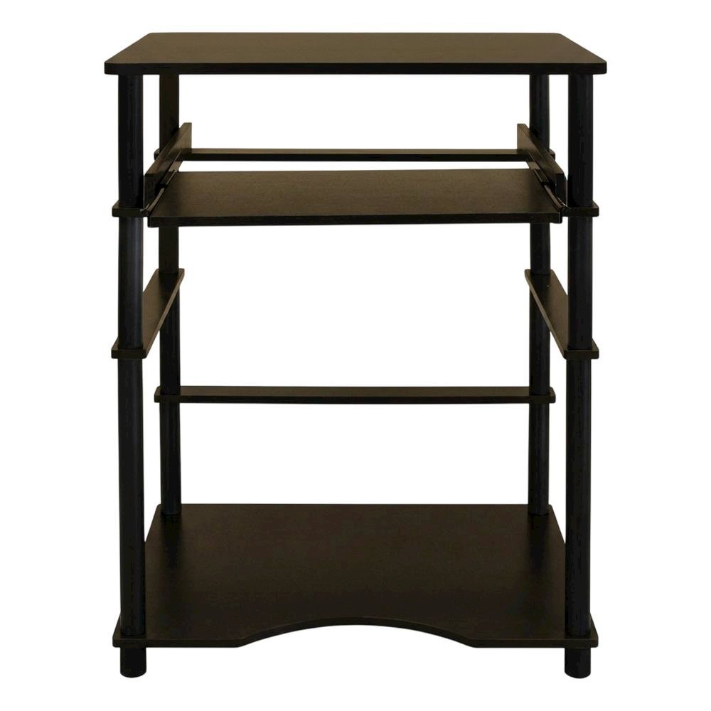 Espresso and Black Laptop Desk with Easy Assembly and Sturdy Build