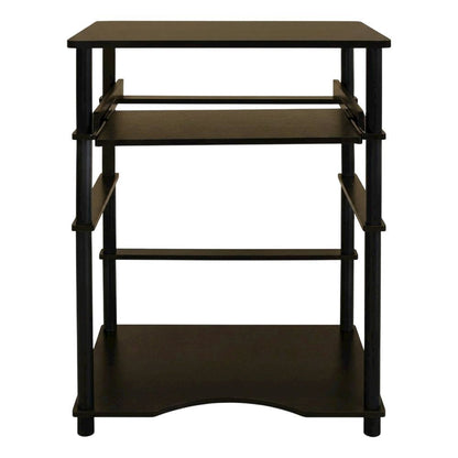 Espresso and Black Laptop Desk with Easy Assembly and Sturdy Build