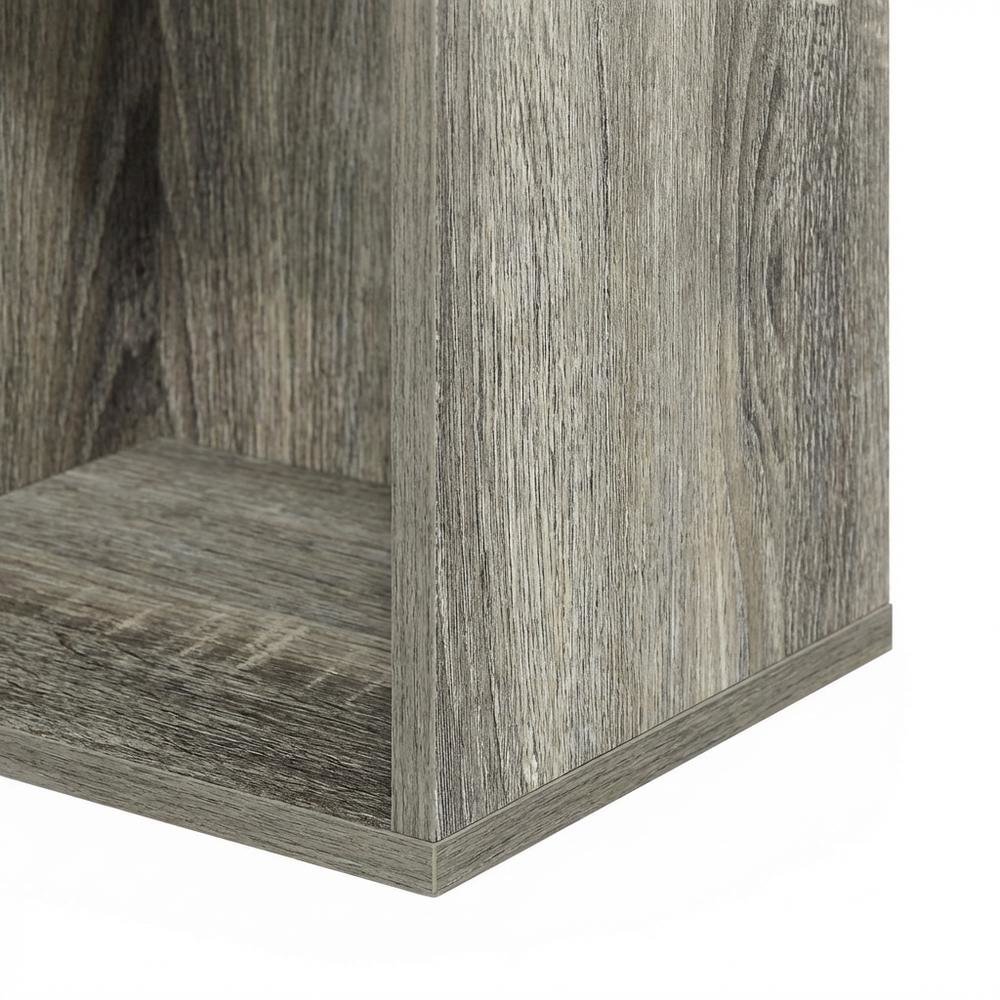 Reversible 7-Cube Storage Shelf In French Oak Finish With Open Design
