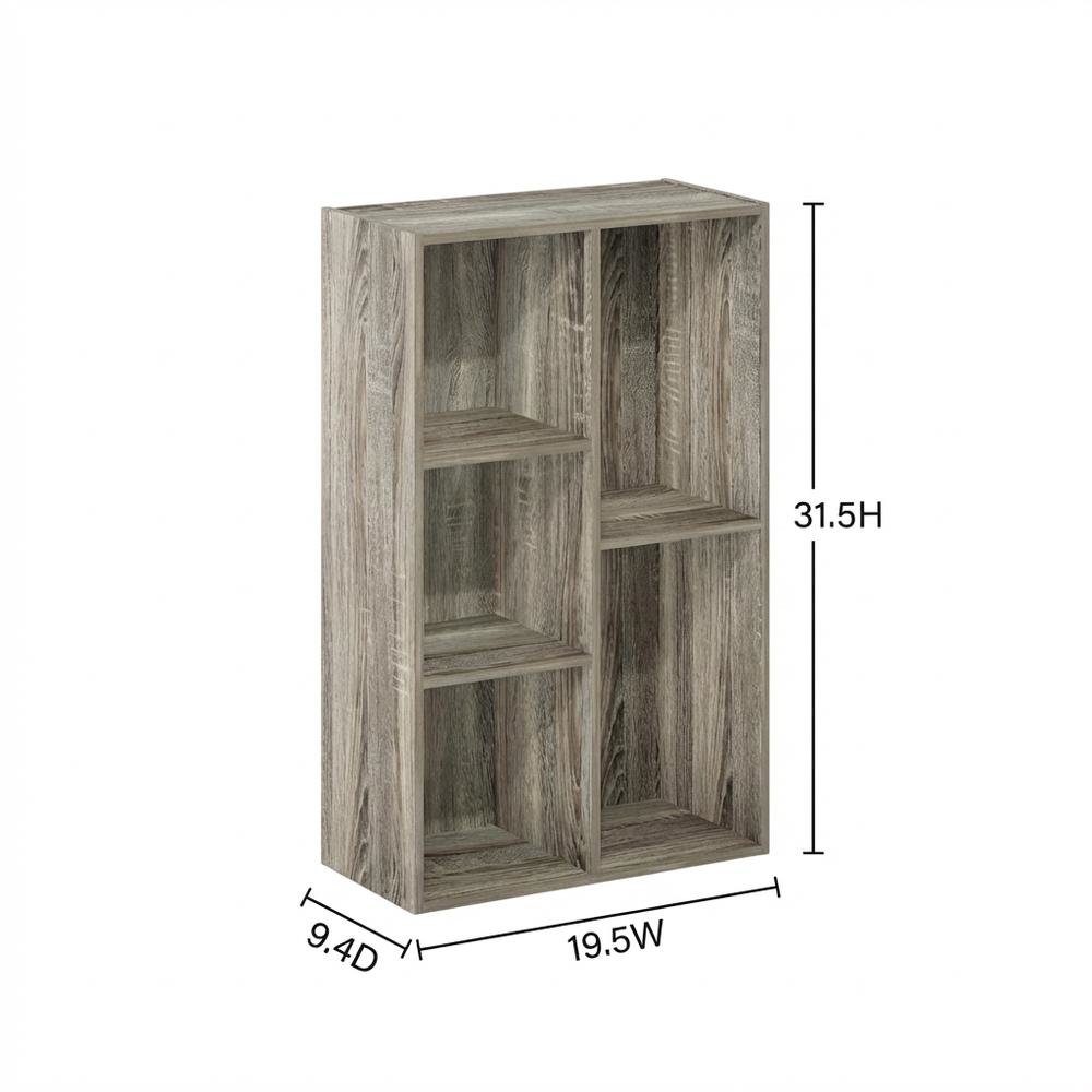 Reversible 5-Cube Storage Shelf In French Oak Finish For Versatile Organization