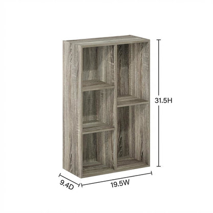 Reversible 5-Cube Storage Shelf In French Oak Finish For Versatile Organization