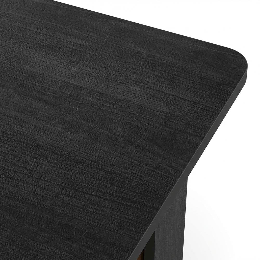 Wood End Table Nightstand with Bin Drawer in Medium Brown
