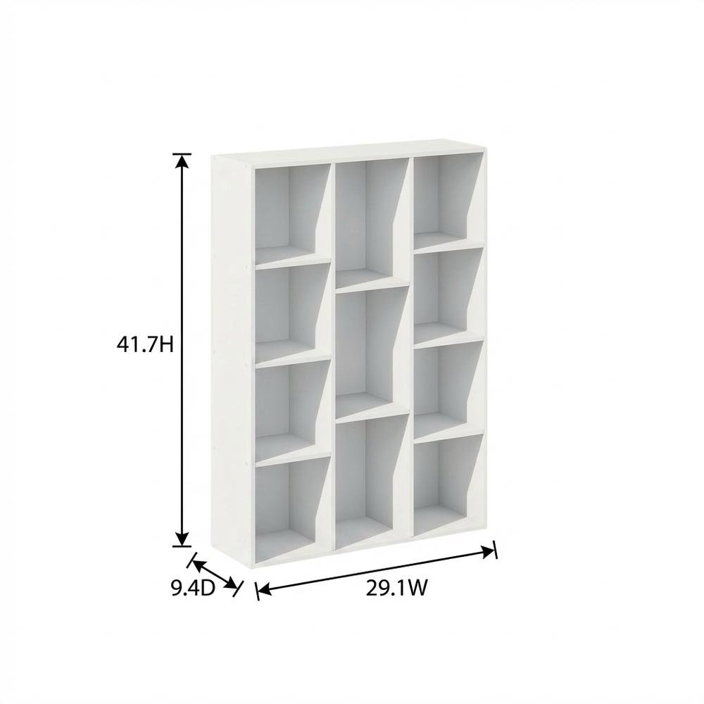 White 11-Cube Open Shelf Storage Organizer, 29 Inch Wide, Closet