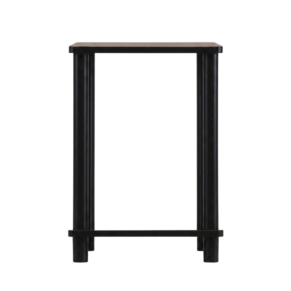 Dark Cherry and Black End Table with Smooth Finish and Versatile Design