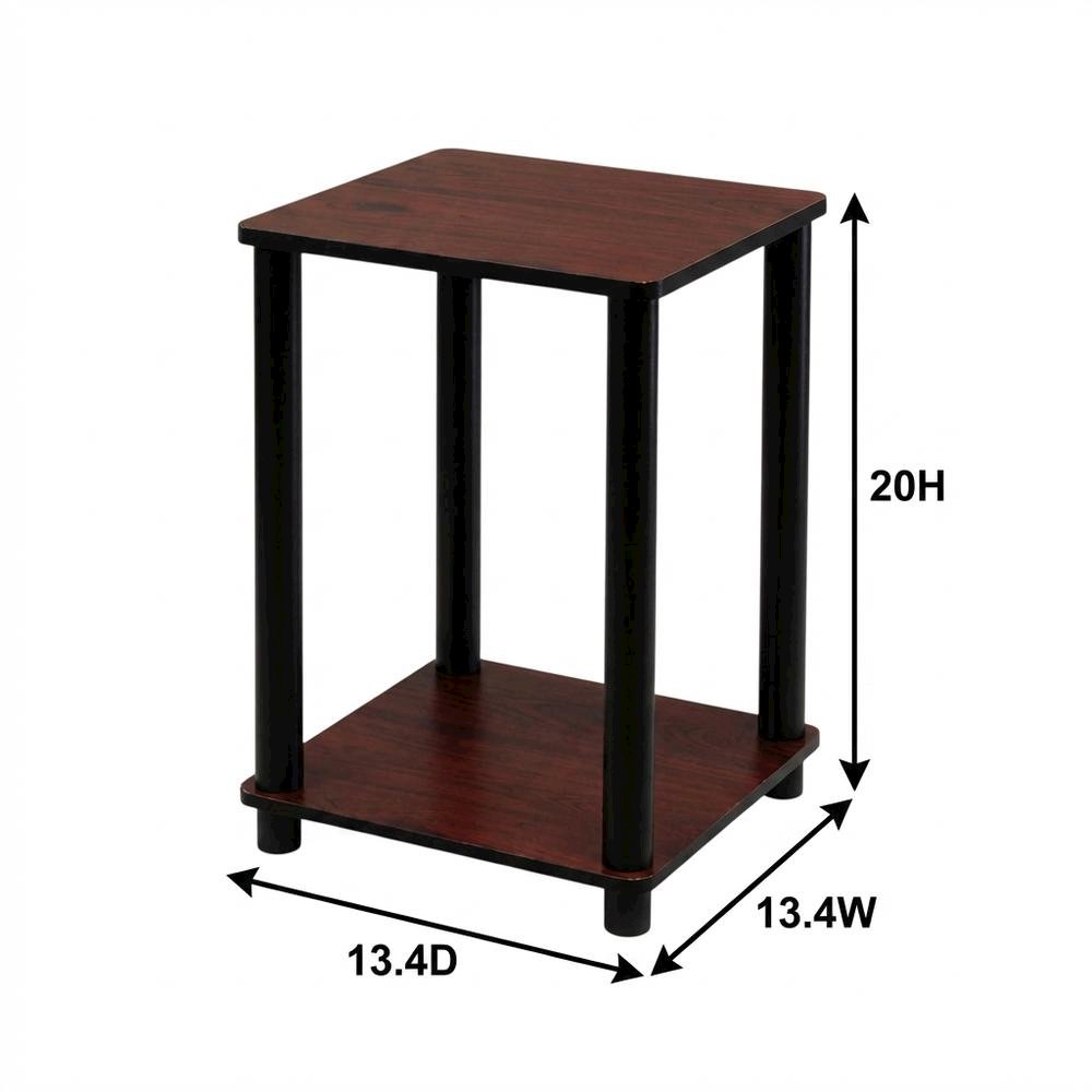 Dark Cherry and Black End Table with Smooth Finish and Versatile Design