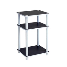 White 3-Tier No Tools Tube End Table with Modern Design and Easy Assembly