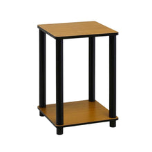 Light Cherry and Black End Table with Modern Design
