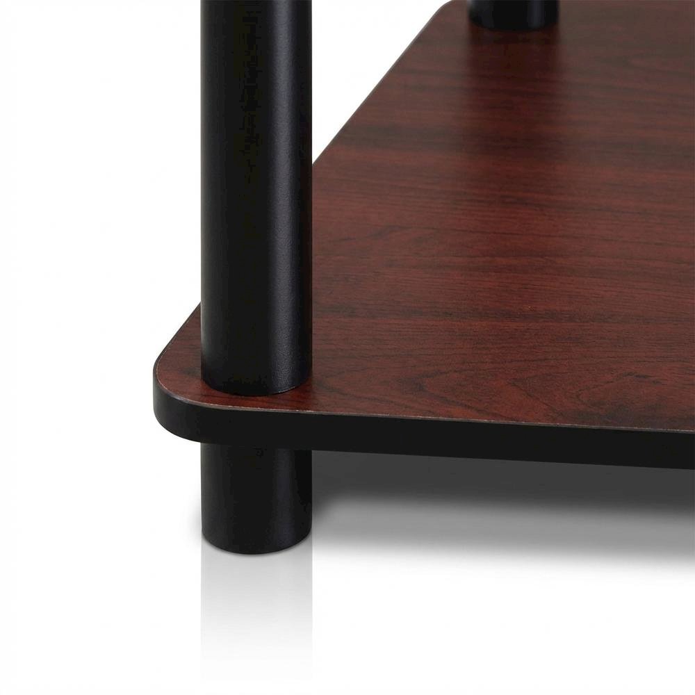 Dark Cherry and Black End Table with Smooth Finish and Versatile Design