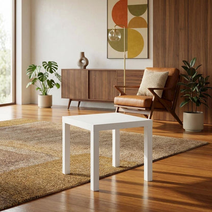 White, Side Table, Quality Build, Durable Wood Frame