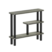 Gray Slim Entryway Storage Rack, Composite Wood, 4 Shelves, Wall-Side