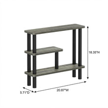 Gray Slim Entryway Storage Rack, Composite Wood, 4 Shelves, Wall-Side