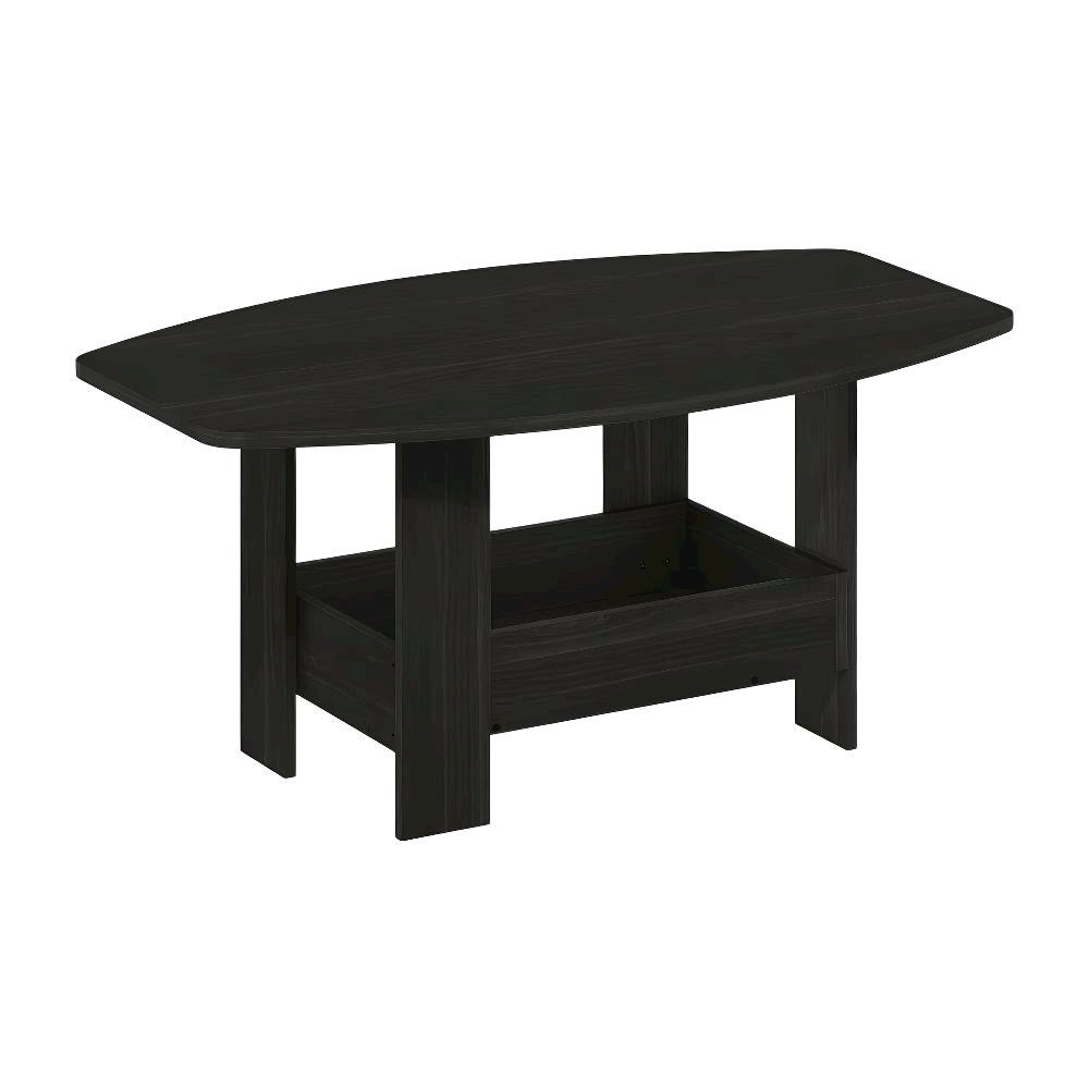 Espresso Coffee Table with Storage Compartment and Simple Design for Living Room