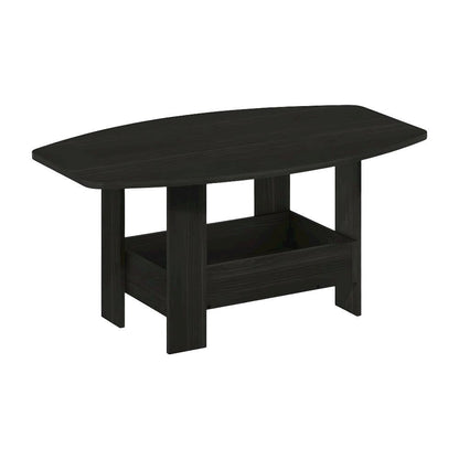Espresso Coffee Table with Storage Compartment and Simple Design for Living Room
