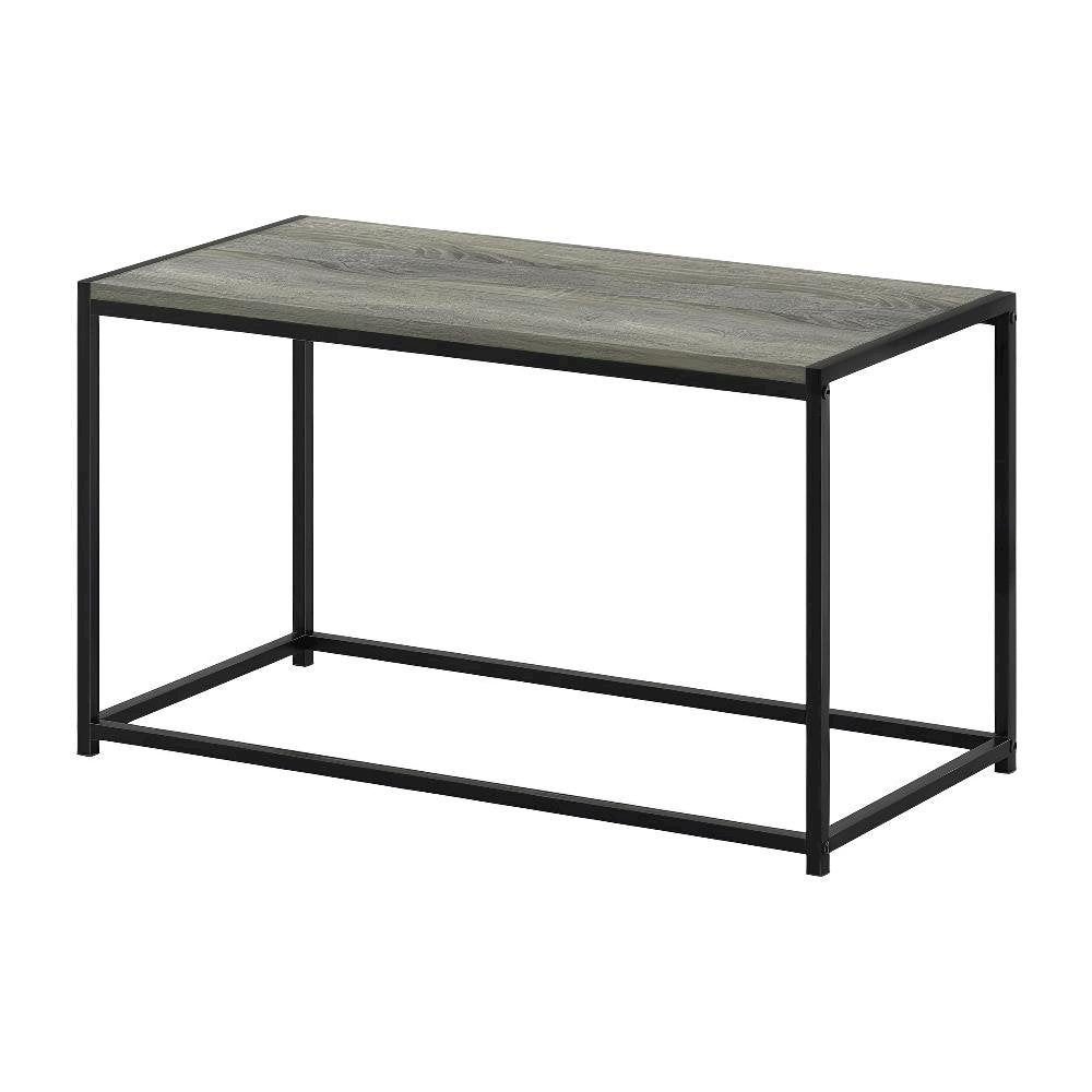 French Oak Grey Modern Coffee Table with Storage Shelf and Compact Design