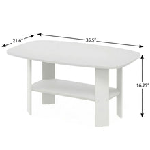 White Simple Design Coffee Table with Storage Shelf for Residential Use